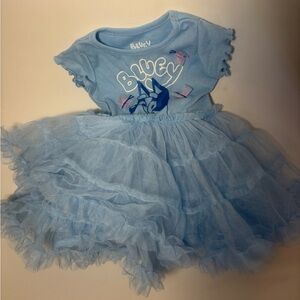 Bluey Inspired Light Blue Tulle Tutu Dress for Kids